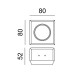 Σποτ γυψοσανίδας JOSIE 1xGU10 από trimless γύψο τετράγωνο με στρογγυλό άνοιγμα σε χρώμα λευκό Aca | G90271C